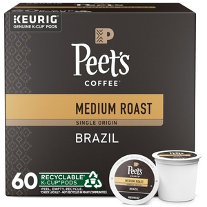 Peet’s Coffee, Medium Roast Single Serve Coffee Pods, 100% Arabica Coffee – Café Domingo 32 Count (1 Box of 32 Pods)(Brazil)