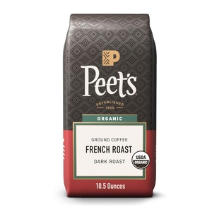 Peet’s Coffee, USDA Organic Dark Roast Ground Coffee, 100% Arabica Coffee – French Roast 18 Ounce Bag(Organic French Roast)